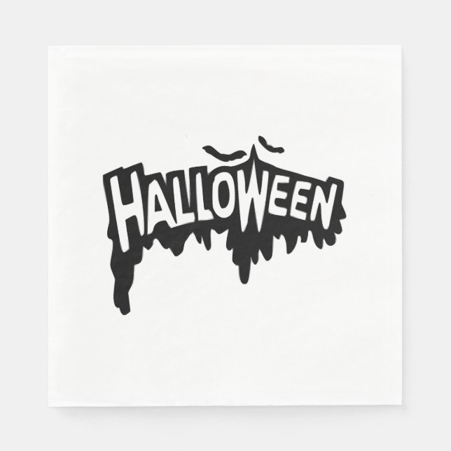 Black Halloween Napkin (Front)