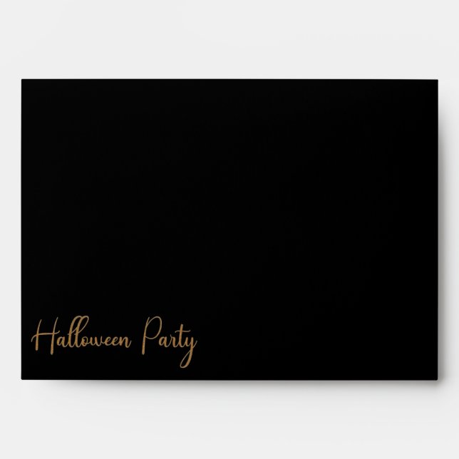 Black Halloween Party Invitation Envelope (Front)