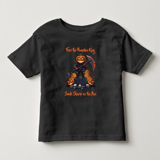 🖤 Black Halloween Pumpkin Kid Tee 🎃 (Front)