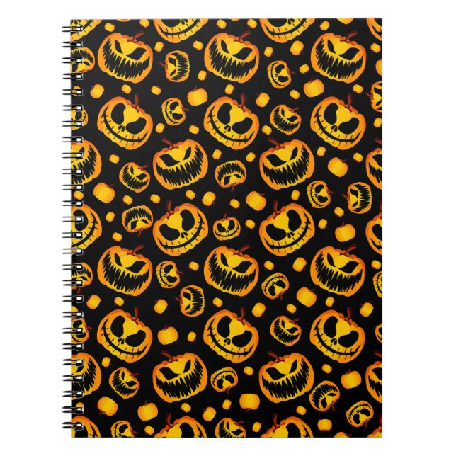 black halloween seamless pattern notebook (Front)
