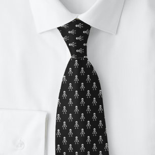 Black Halloween Skeleton Tie
