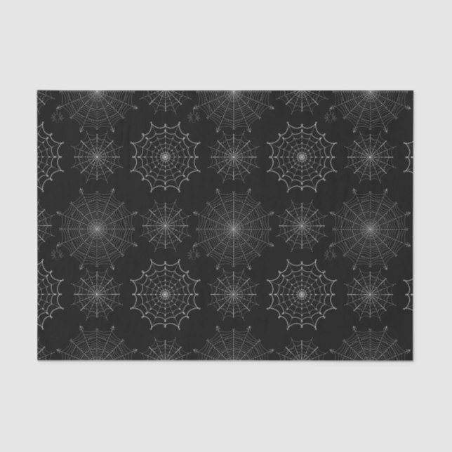 Black Halloween Spider Webs Tissue Paper (Front)