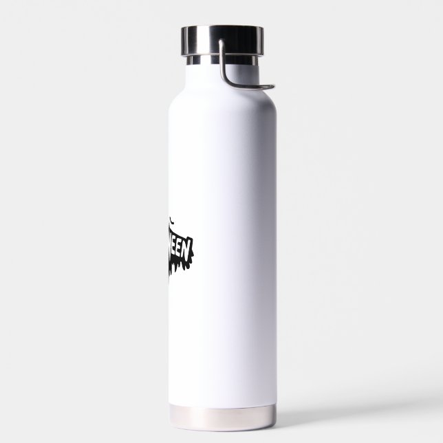 Black Halloween Water Bottle (Left)