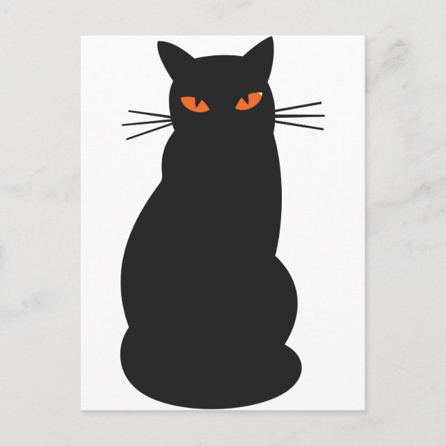 Black Hallowen Cat Postcard (Front)