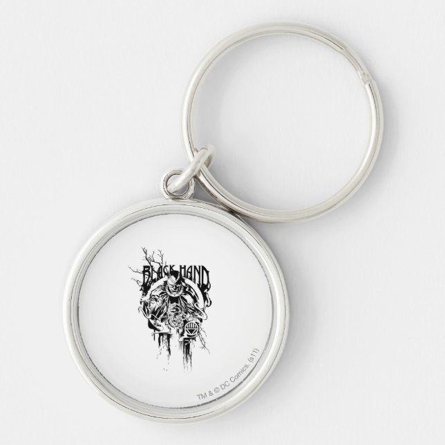 Black Hand 0 Graphic Collage, Black and White Key Ring (Front)
