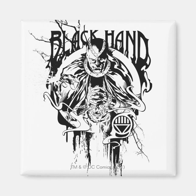 Black Hand 0 Graphic Collage, Black and White Magnet (Front)
