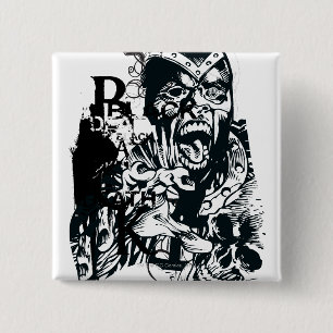 Black Hand and Skull Collage 15 Cm Square Badge