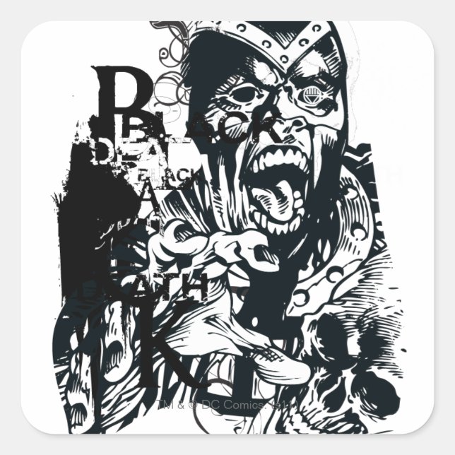 Black Hand and Skull Collage Square Sticker (Front)