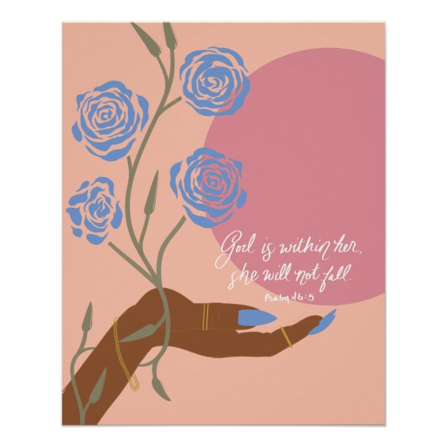 Black Hand Art with Roses & Affirmations Poster (Front)