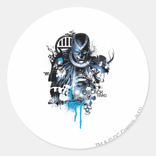 Black Hand - Blue Collage Classic Round Sticker (Front)