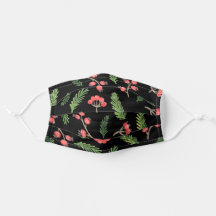 Black Hand Drawn Christmas Mistletoe Pattern