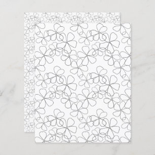 Black Hand-drawn line Flower White Scrapbook Paper