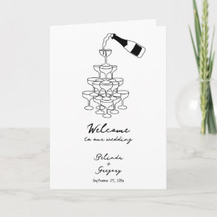 Black Hand Drawn Wedding Order of Service Program