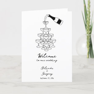 Black Hand Drawn Wedding Order of Service Program