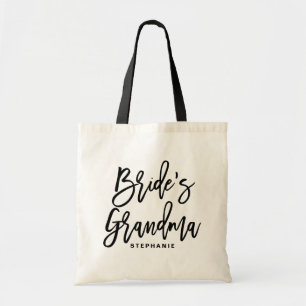 Black Hand Lettering Bride's Grandma Personalised Tote Bag