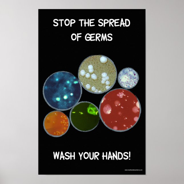 Black hand-washing safety poster (Front)