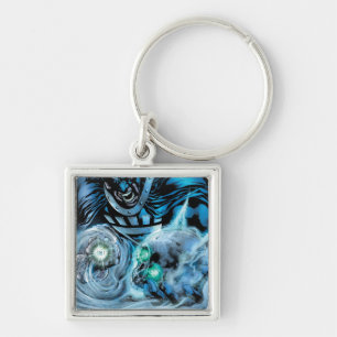 Black Hand with Skull Panel Key Ring
