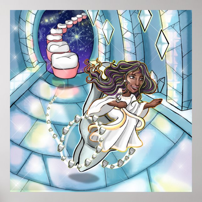 black, handicapped tooth fairy (wheelchaired) poster (Front)