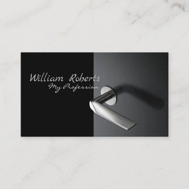 Black Handle Door Visiting Card Design (Front)
