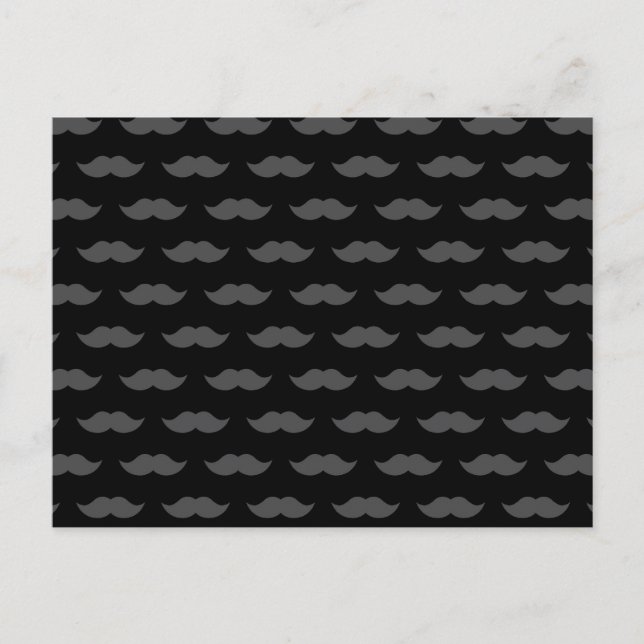 Black Handlebar Moustache Moustache Pattern Postcard (Front)