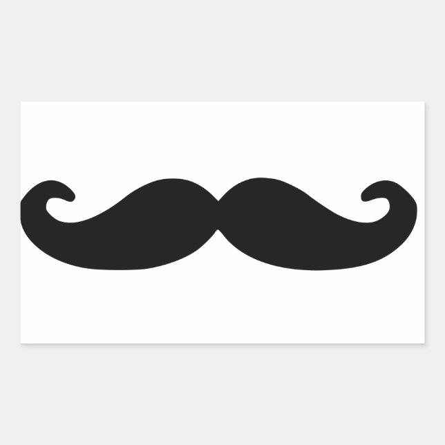 Black Handlebar Moustache/Moustache Rectangular Sticker (Front)