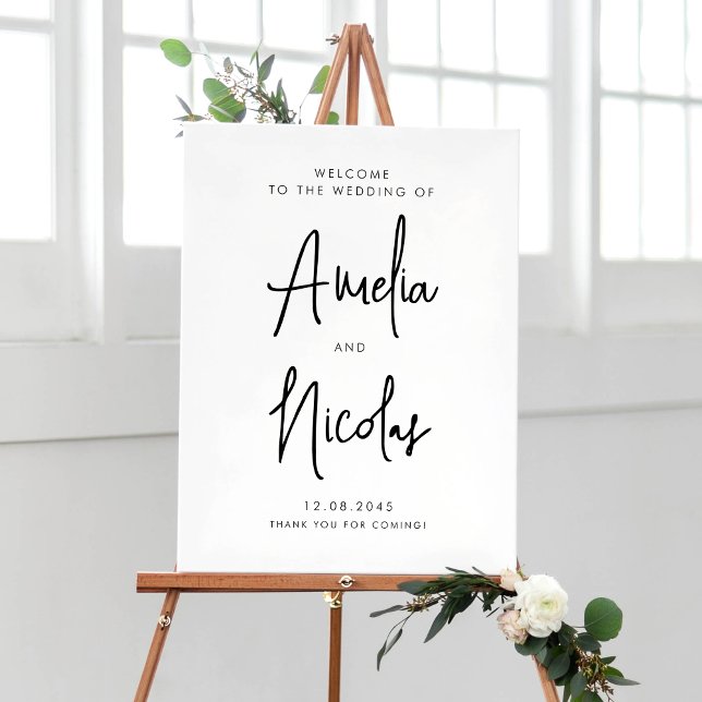 Black Handwritten Calligraphy Wedding Welcome Poster (Creator Uploaded)