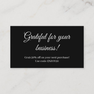 Black Handwritten Discount Card   Modern card