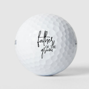 Black Handwritten Father of the groom wedding Golf Balls