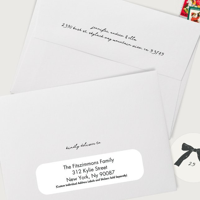 black Handwritten ink pre addressed christmas Envelope (Creator Uploaded)