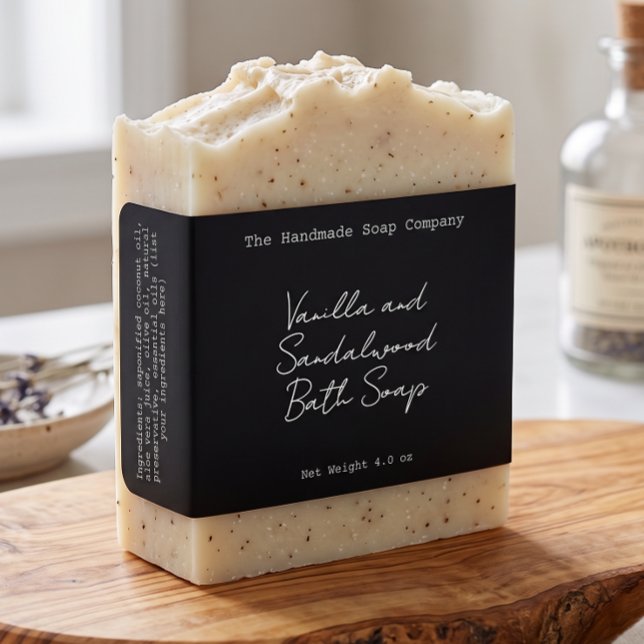 Black Handwritten Look Soap Label  (Creator Uploaded)