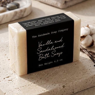 Black Handwritten Look Soap Label