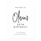 Black Handwritten Script 30th Birthday Welcome