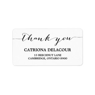 Black Handwritten Script Address Label