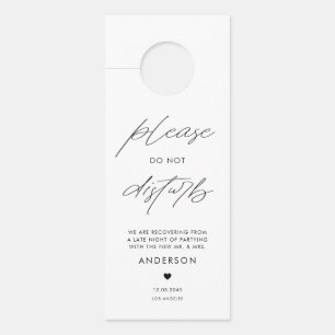 Black Handwritting Do Not Disturb Wedding Door Hanger