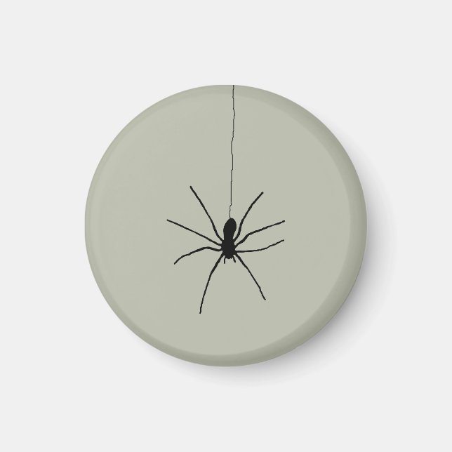 Black Hanging Spider on Ash Grey Colour Magnet (Front)