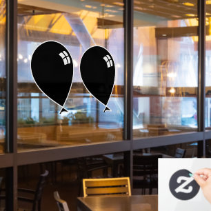 Black Happy Balloons Twins Window Cling