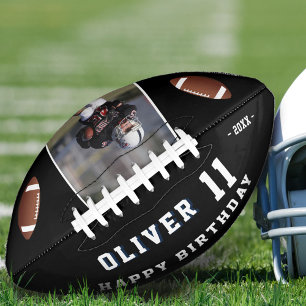 Black Happy Birthday Kids Photo Football