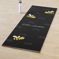 Black happy bumble bees summer fun humour monogram