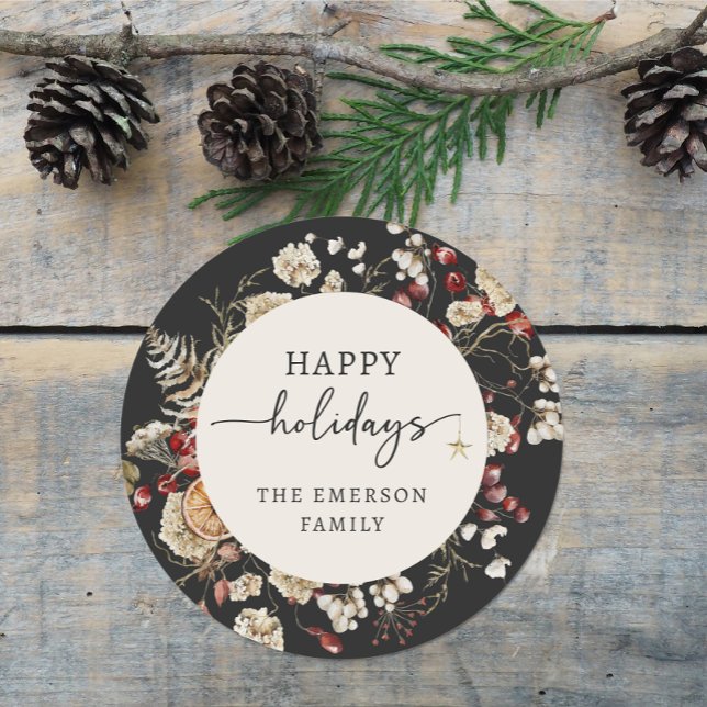 Black Happy Holiday Sticker (Black Happy Holiday Sticker
)