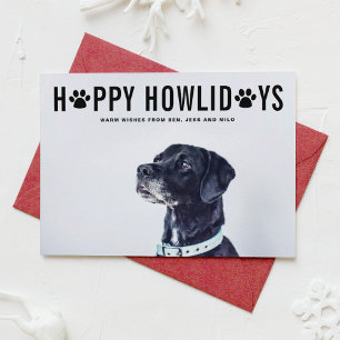 Black Happy Howlidays Bold Typography Pet Holiday