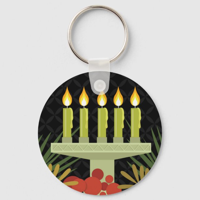 black happy kwanzaa key ring (Front)
