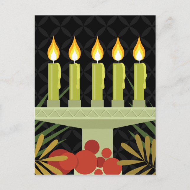 black happy kwanzaa postcard (Front)