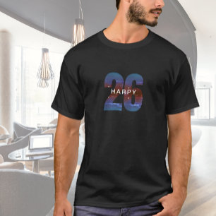 Black Happy New Year  T-Shirt