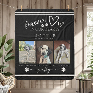 Black Hardest Goodbye Photo Dog Memorial Sherpa Blanket