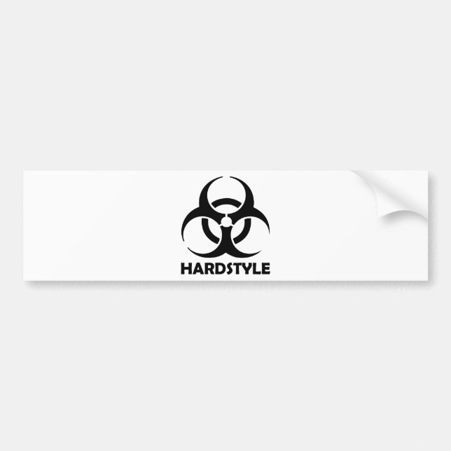 black hardstyle tribal bumper sticker (Front)