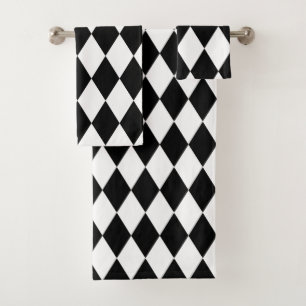 Black Harlequin Bath Towel Set