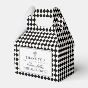 Black Harlequin Chequered Bridal Shower Favour Box