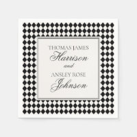 Black Harlequin Chequered Wedding