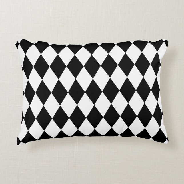 Black Harlequin Decorative Cushion (Front)