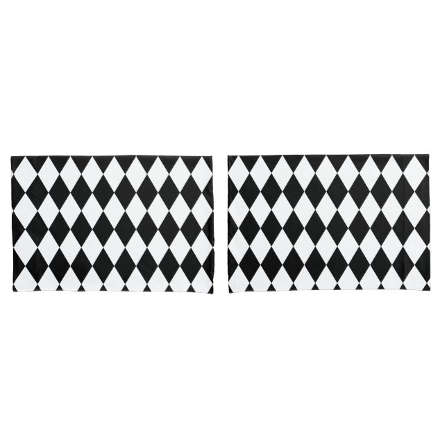 Black Harlequin Pillowcase (Front-Set)